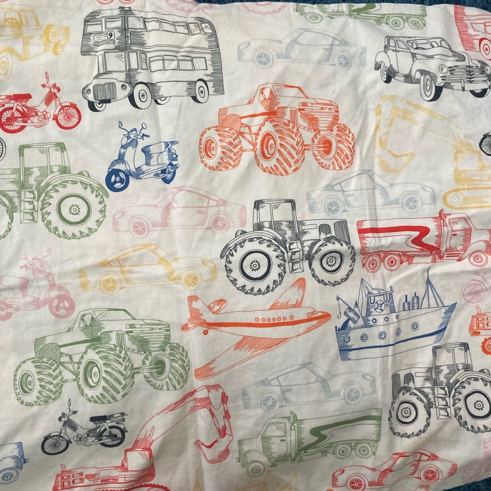 Car, bus, bike, moto, boat, monster truck Twin size duvet cover and sham. IKEA